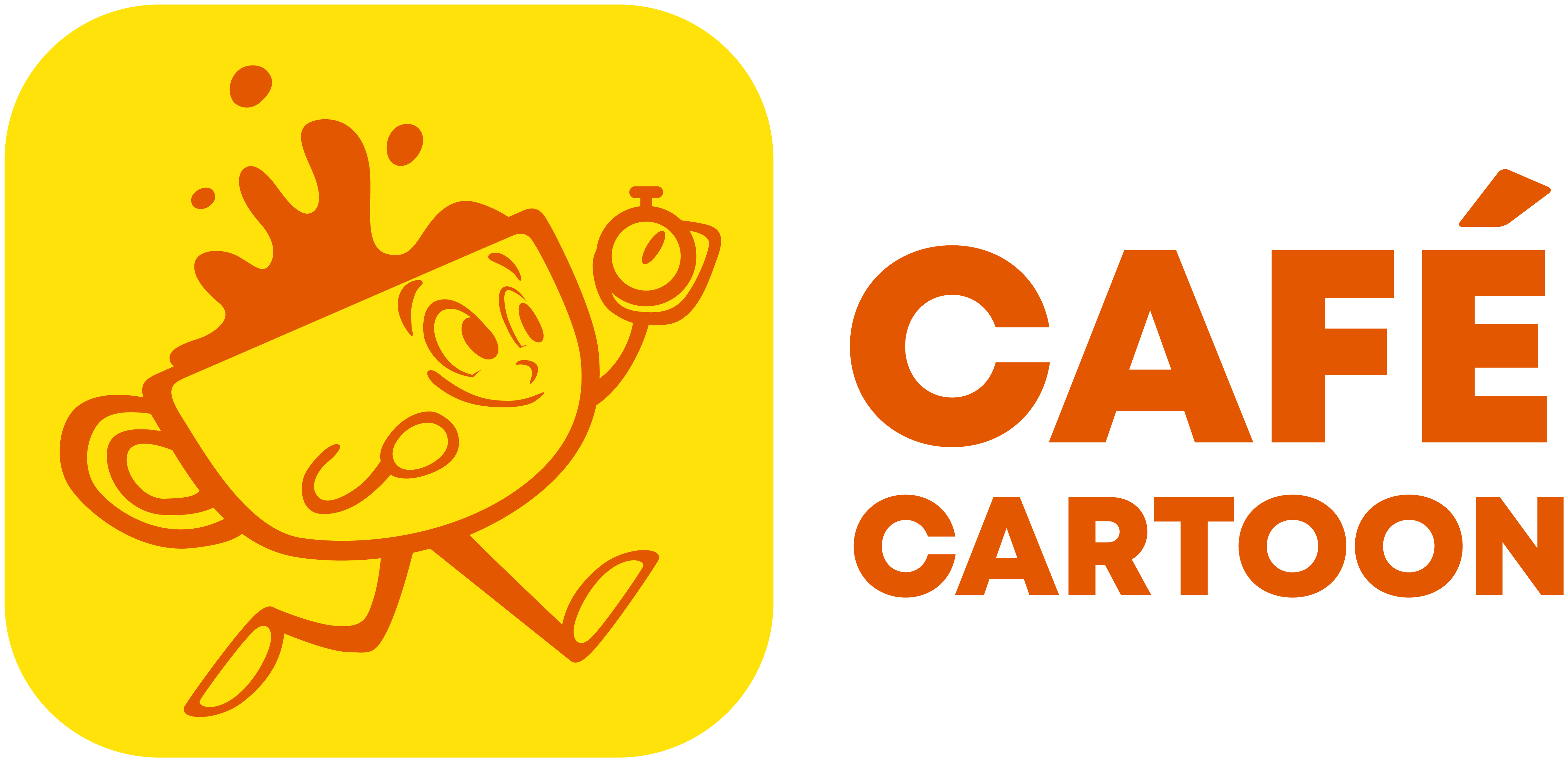 Cafe Cartoon company horizontal logo